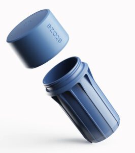 Staze Preserve Jar reef blue vacuum-sealed smell-proof storage container on white background.