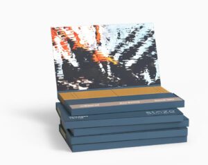 Staze Organic Joint Papers unbleached hemp rolling papers with tips and abstract pack design.